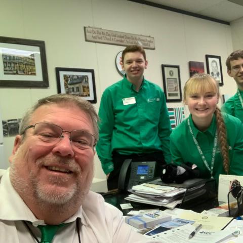 representative charlie meier with 4-H youth